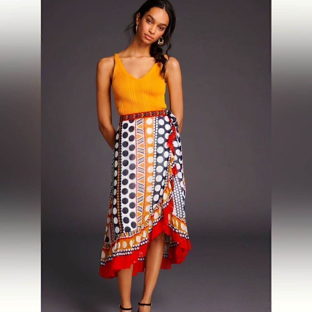 Verb Rosario embroidered wrap skirt NWT